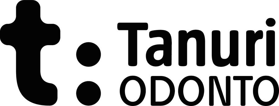 Logotipo horizontal da Tanuri Odonto em versão preto sólido, para uso em uma cor